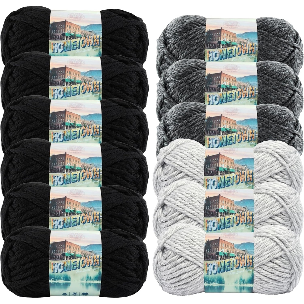 image:imageLion Brand Yarn Hometown Yarn SuperBulky Yarn for Knitting Crocheting and Crafting 1 Pack Reseda Dojo Super Bulky Acrylic Fiber for Warm Crochet Blankets Knit Winter Hats Chunky Cardigans Soft Scarves Weaving50 Shades