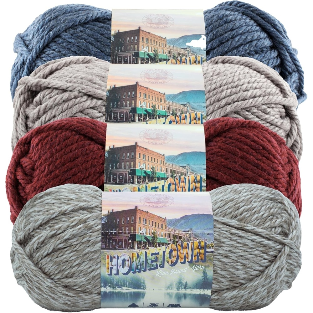 image:imageLion Brand Yarn Hometown Yarn SuperBulky Yarn for Knitting Crocheting and Crafting 1 Pack Reseda Dojo Super Bulky Acrylic Fiber for Warm Crochet Blankets Knit Winter Hats Chunky Cardigans Soft Scarves WeavingLighthouse