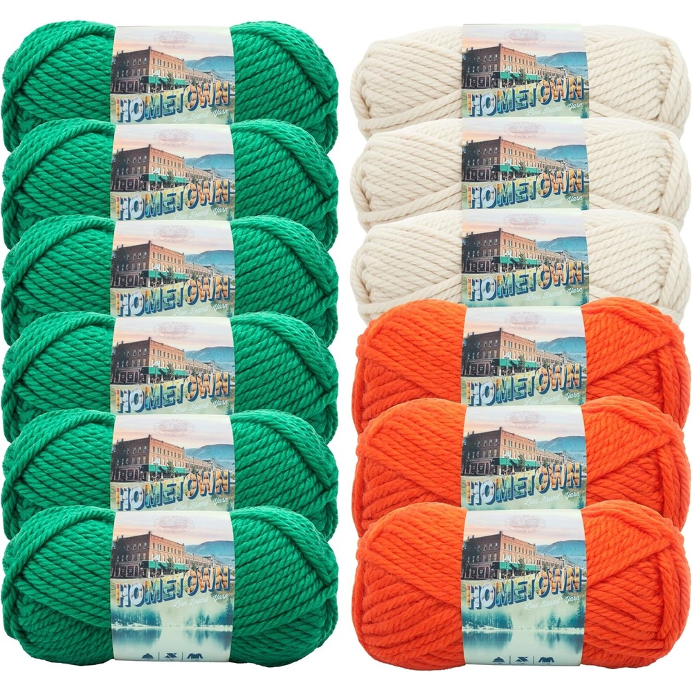 image:imageLion Brand Yarn Hometown Yarn SuperBulky Yarn for Knitting Crocheting and Crafting 1 Pack Reseda Dojo Super Bulky Acrylic Fiber for Warm Crochet Blankets Knit Winter Hats Chunky Cardigans Soft Scarves WeavingCeltic