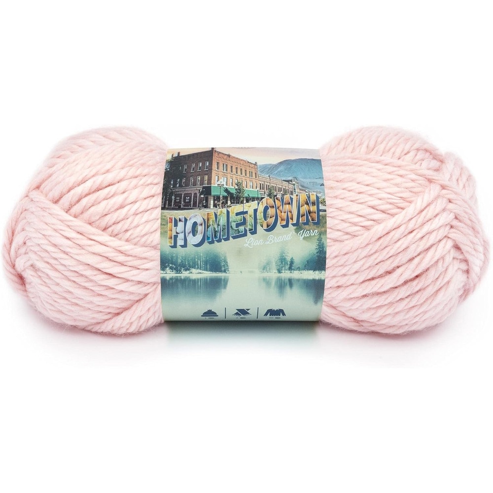 image:imageLion Brand Yarn Hometown Yarn SuperBulky Yarn for Knitting Crocheting and Crafting 1 Pack Reseda Dojo Super Bulky Acrylic Fiber for Warm Crochet Blankets Knit Winter Hats Chunky Cardigans Soft Scarves WeavingProvidence Pink