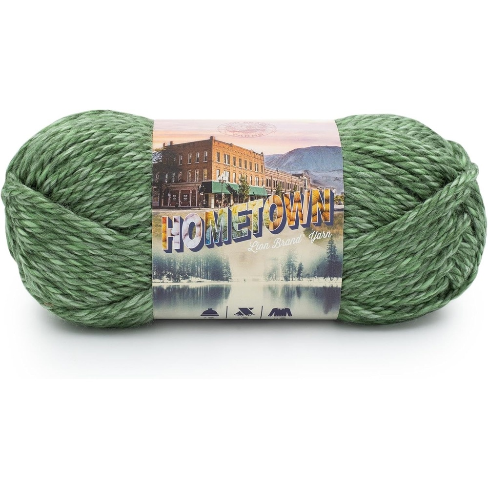 image:imageLion Brand Yarn Hometown Yarn SuperBulky Yarn for Knitting Crocheting and Crafting 1 Pack Reseda Dojo Super Bulky Acrylic Fiber for Warm Crochet Blankets Knit Winter Hats Chunky Cardigans Soft Scarves WeavingEverglades