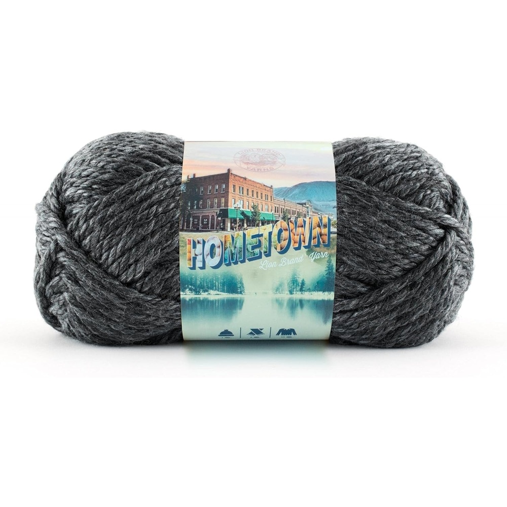 image:imageLion Brand Yarn Hometown Yarn SuperBulky Yarn for Knitting Crocheting and Crafting 3 Pack Syracuse Orange Super Bulky Acrylic Fiber for Warm Crochet Blankets Knit Winter Hats Chunky Cardigans Soft Scarves WeavingChicago Charcoal
