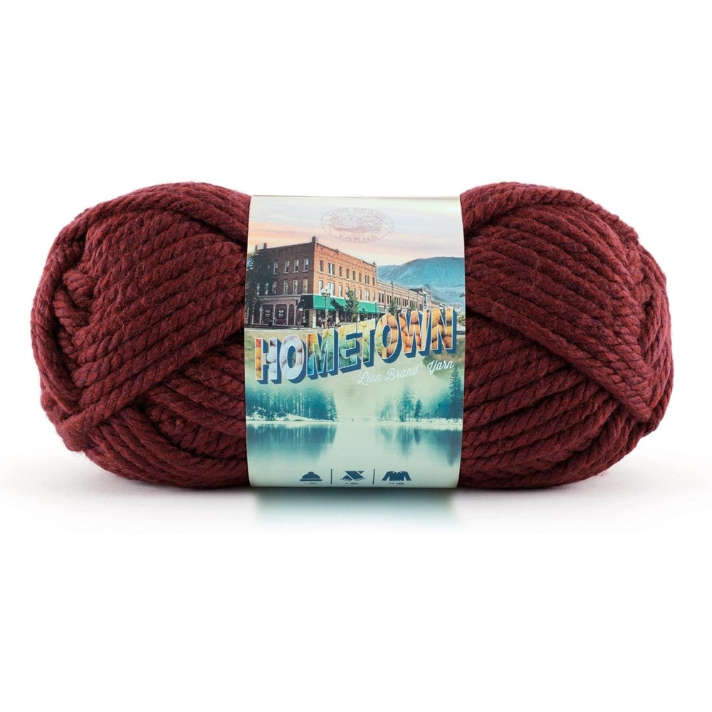 image:imageLion Brand Yarn Hometown Yarn SuperBulky Yarn for Knitting Crocheting and Crafting 3 Pack Syracuse Orange Super Bulky Acrylic Fiber for Warm Crochet Blankets Knit Winter Hats Chunky Cardigans Soft Scarves WeavingNapa Valley Pinot