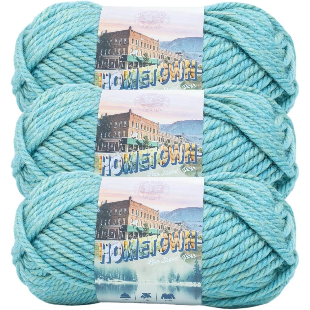 image:imageLion Brand Yarn Hometown Yarn SuperBulky Yarn for Knitting Crocheting and Crafting 3 Pack Syracuse Orange Super Bulky Acrylic Fiber for Warm Crochet Blankets Knit Winter Hats Chunky Cardigans Soft Scarves WeavingReseda Dojo