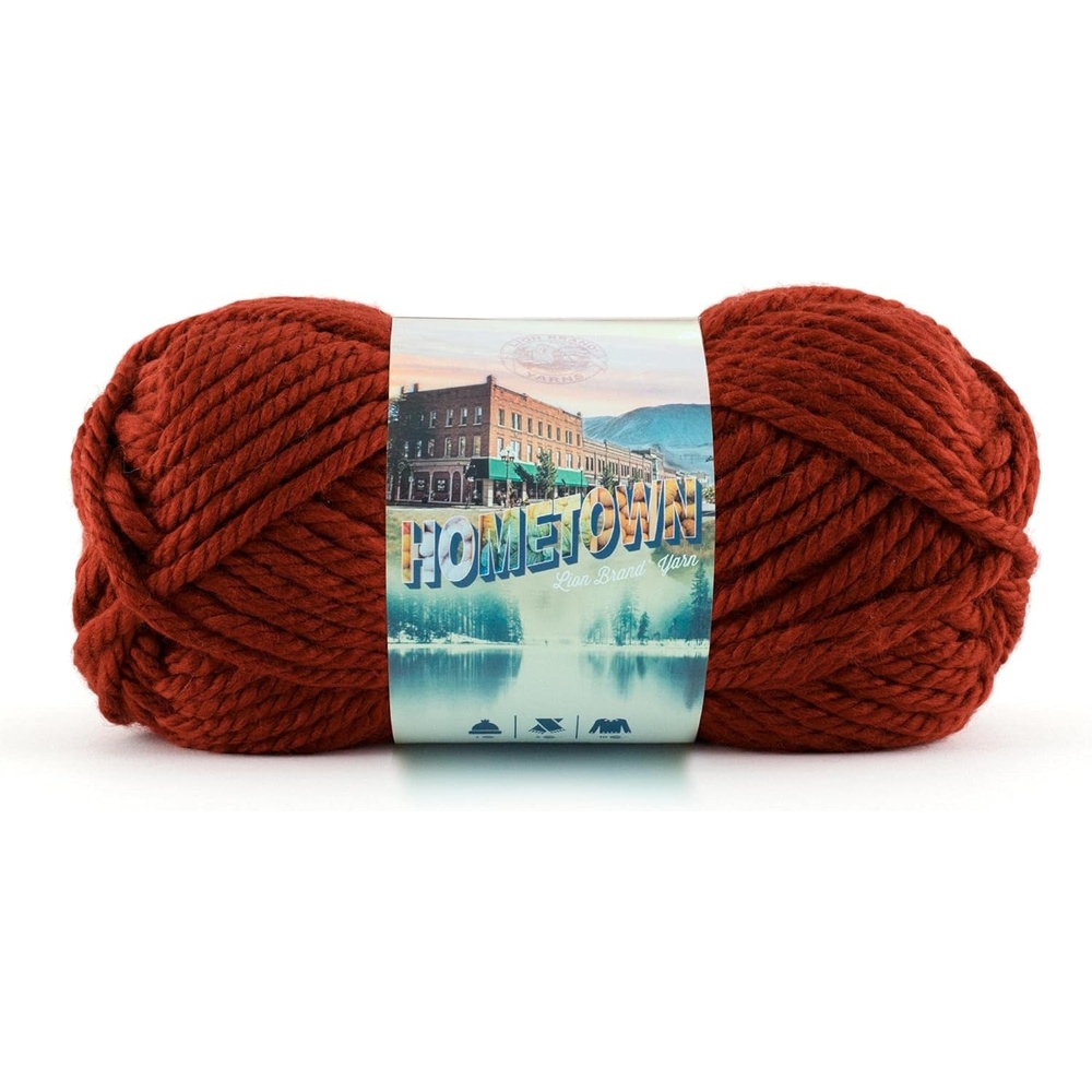 image:imageLion Brand Yarn Hometown Yarn SuperBulky Yarn for Knitting Crocheting and Crafting 3 Pack Syracuse Orange Super Bulky Acrylic Fiber for Warm Crochet Blankets Knit Winter Hats Chunky Cardigans Soft Scarves WeavingTampa Spice