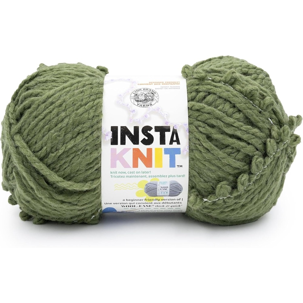 image:imageLion Brand Yarn InstaKnit Beginner Yarn for Knitting Singing Like A Canary 1 PackEvergreen With Envy