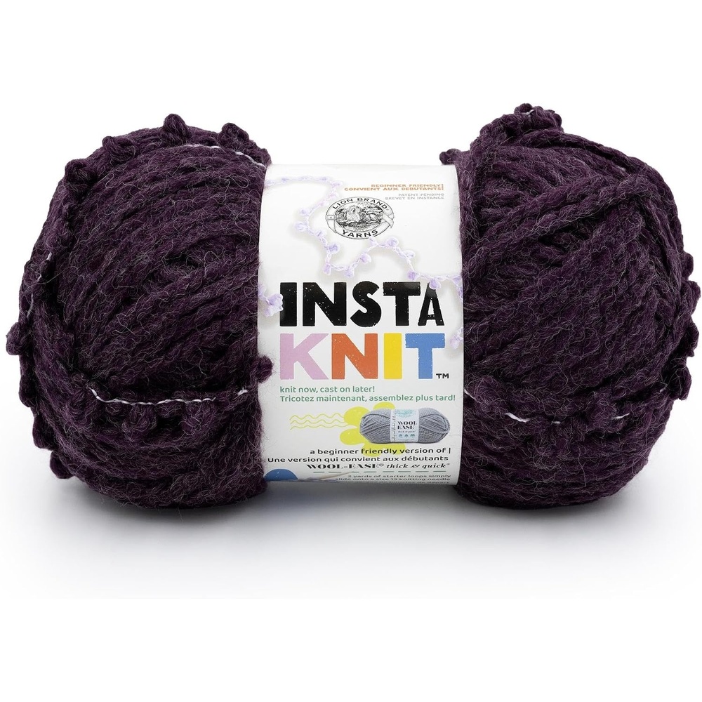 image:imageLion Brand Yarn InstaKnit Beginner Yarn for Knitting Singing Like A Canary 1 PackPlum Luck