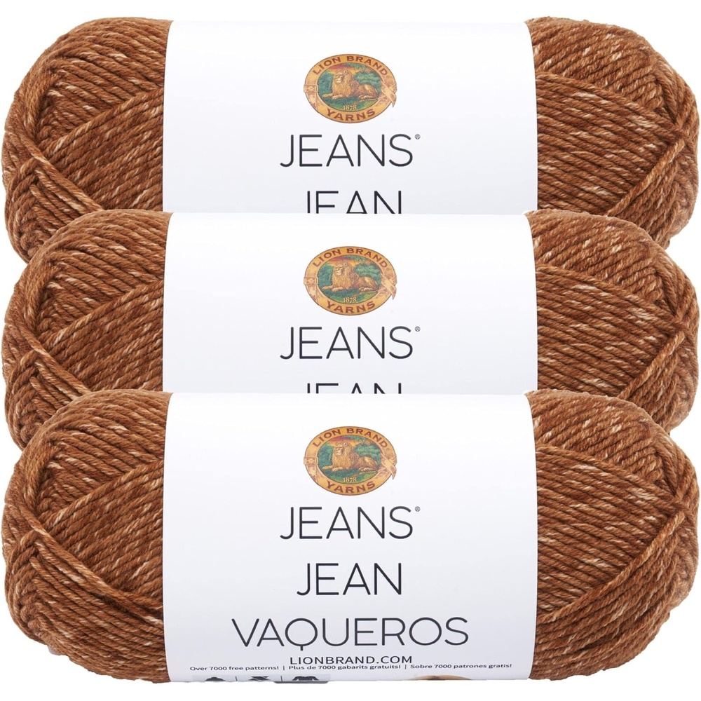image:imageLion Brand Yarn Jeans Yarn Soft Yarn for Knitting and Crocheting Yarn for Crafts 3Pack Top Stitch