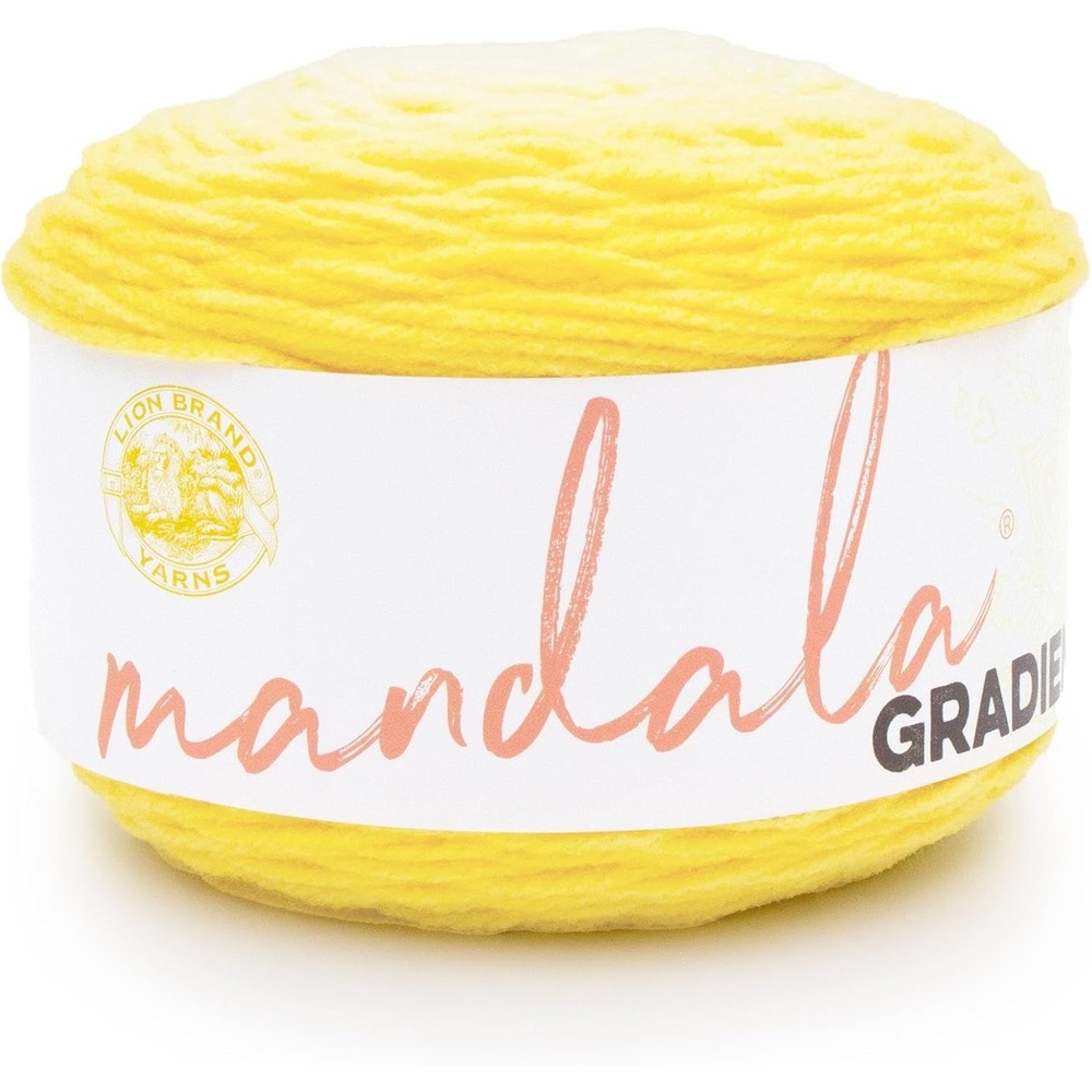 image:imageLion Brand Yarn Mandala Gradient Multicolor Yarn for Knitting Crochet and Crafting Red 1 Pack Self Striping Ombre Yarn for Worsted Weight Knit Blankets Soft Crochet Scarves Acrylic Sweaters Colorful CraftsYellow