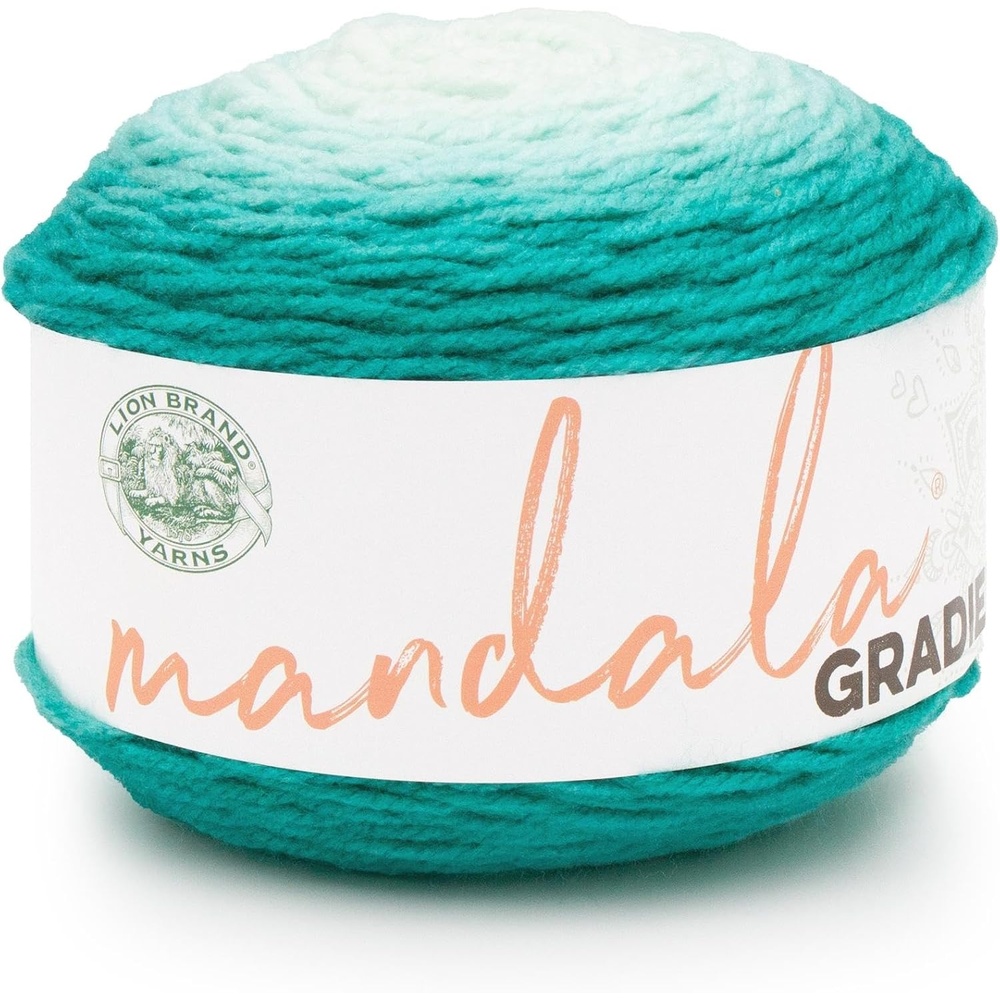 image:imageLion Brand Yarn Mandala Gradient Multicolor Yarn for Knitting Crochet and Crafting Red 1 Pack Self Striping Ombre Yarn for Worsted Weight Knit Blankets Soft Crochet Scarves Acrylic Sweaters Colorful CraftsSeagreen