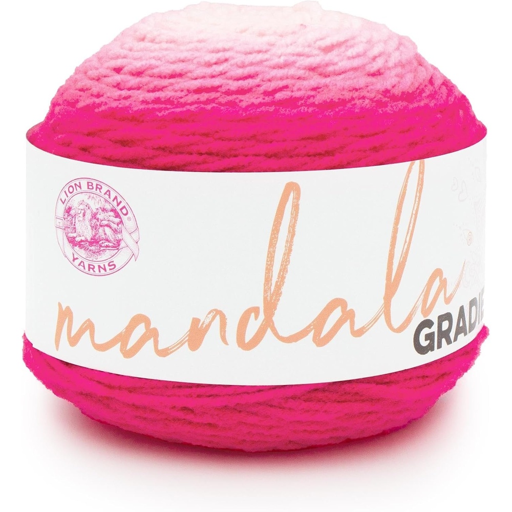 image:imageLion Brand Yarn Mandala Gradient Multicolor Yarn for Knitting Crochet and Crafting Red 1 Pack Self Striping Ombre Yarn for Worsted Weight Knit Blankets Soft Crochet Scarves Acrylic Sweaters Colorful CraftsHot Pink