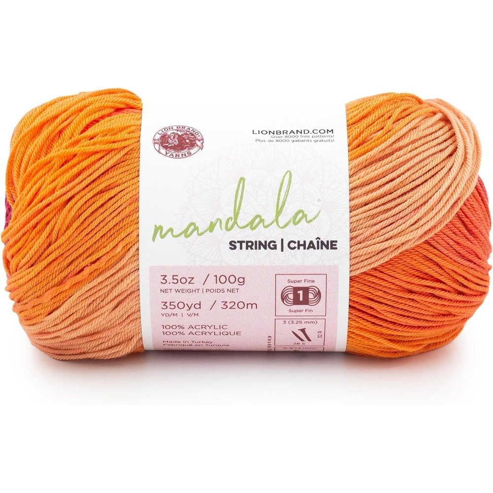 image:imageLion Brand Yarn Mandala String Fingering Yarn for Knitting and Crochet Acoustic 3 PackJingle