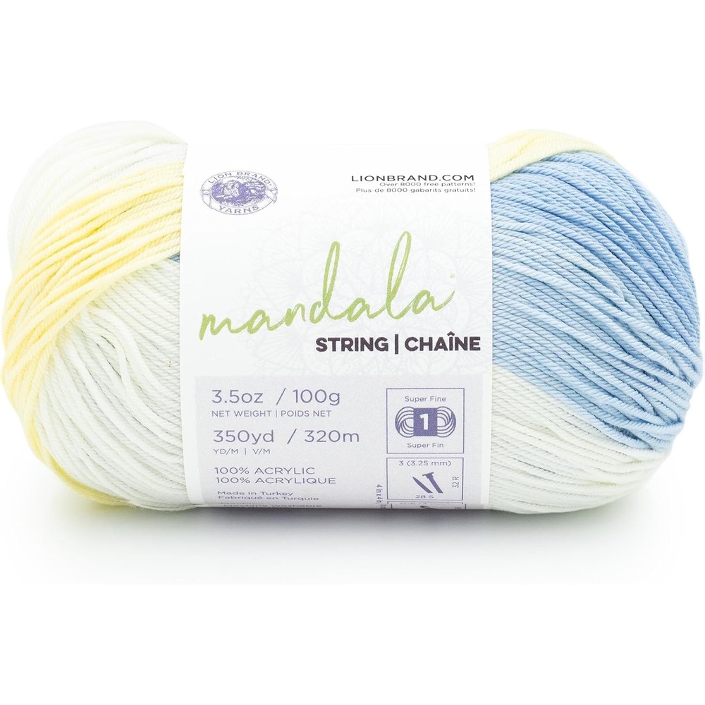 image:imageLion Brand Yarn Mandala String Fingering Yarn for Knitting and Crochet Acoustic 3 PackMixtape