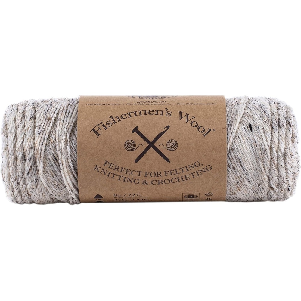 image:imageLion Brand Yarn MediumWeight Fishermens Wool Yarn for Knitting Crocheting and Crafts Oatmeal 3 PackBirch Tweed