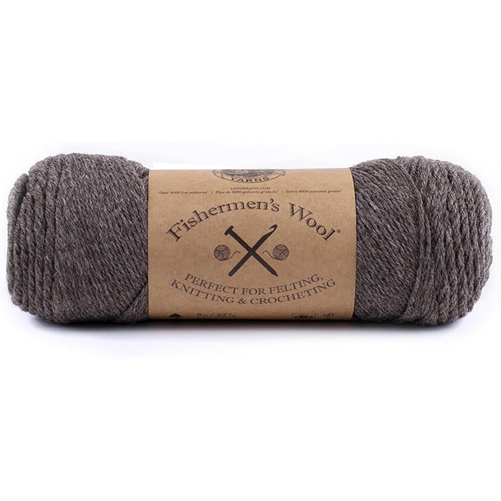 image:imageLion Brand Yarn MediumWeight Fishermens Wool Yarn for Knitting Crocheting and Crafts Oatmeal 3 PackBrown Heather