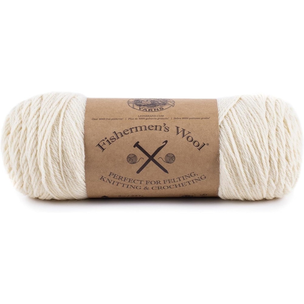 image:imageLion Brand Yarn MediumWeight Fishermens Wool Yarn for Knitting Crocheting and Crafts Oatmeal 3 PackNatural