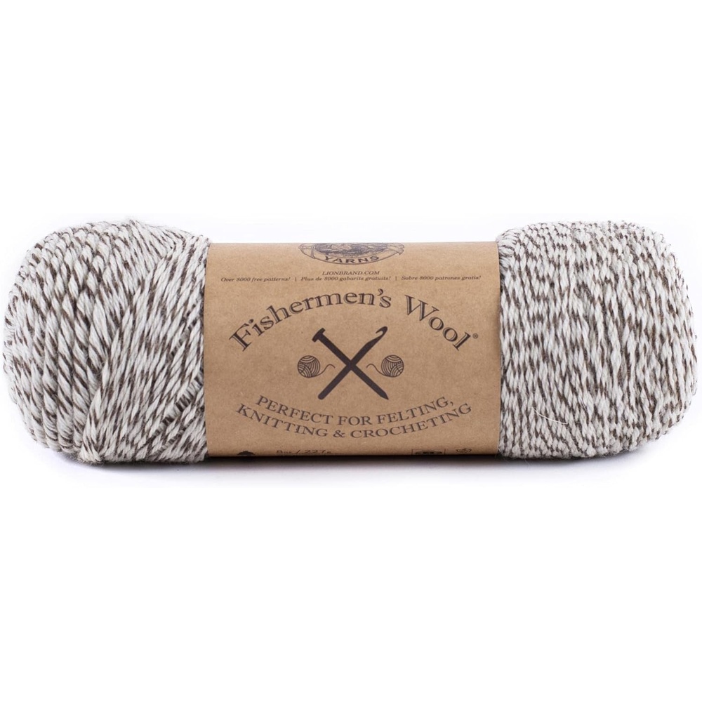 image:imageLion Brand Yarn MediumWeight Fishermens Wool Yarn for Knitting Crocheting and Crafts Oatmeal 3 PackOak Tweed
