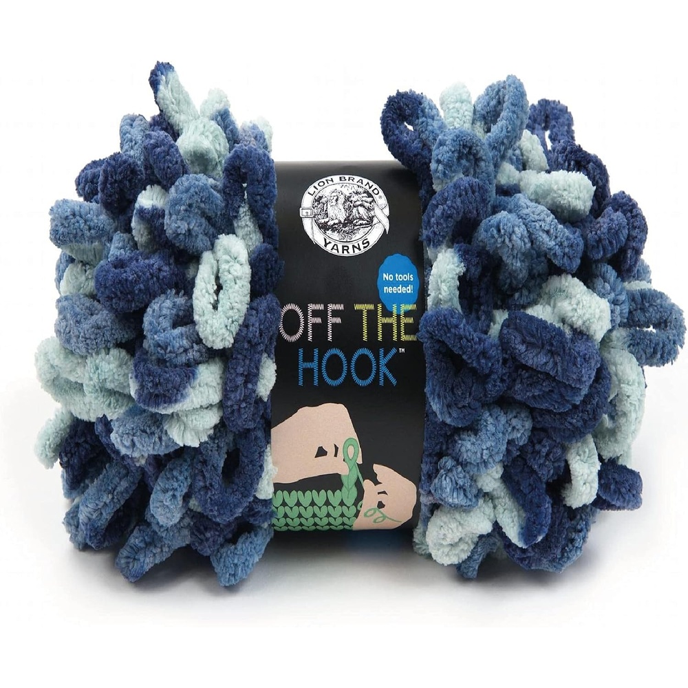 image:imageLion Brand Yarn Off The Hook Yarn Bulky NoNeedle Craft Yarn for Crocheting HandKnitting 1Pack Flower PowerBlue Sapphire