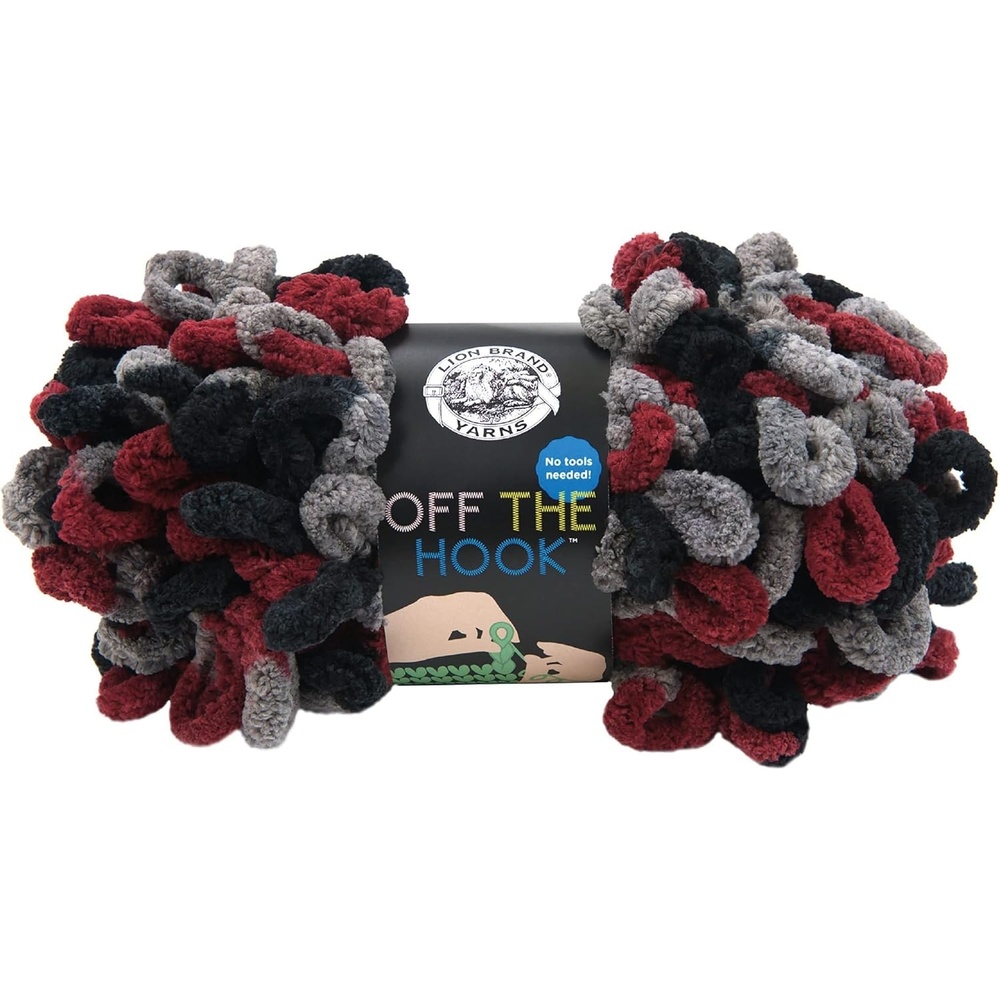 image:imageLion Brand Yarn Off The Hook Yarn Bulky NoNeedle Craft Yarn for Crocheting HandKnitting 1Pack Flower PowerDark Stormy