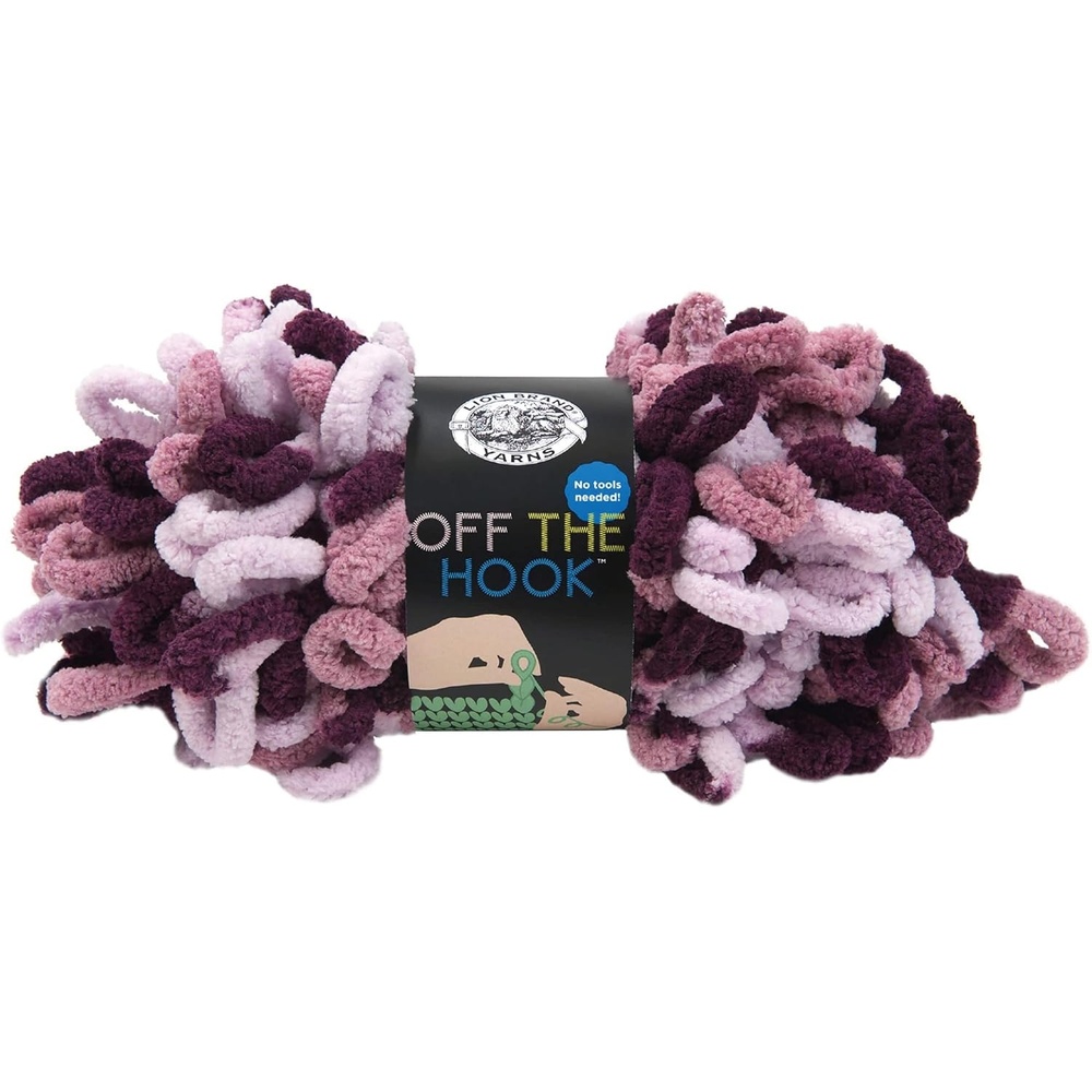 image:imageLion Brand Yarn Off The Hook Yarn Bulky NoNeedle Craft Yarn for Crocheting HandKnitting 1Pack Flower PowerGrape Soda