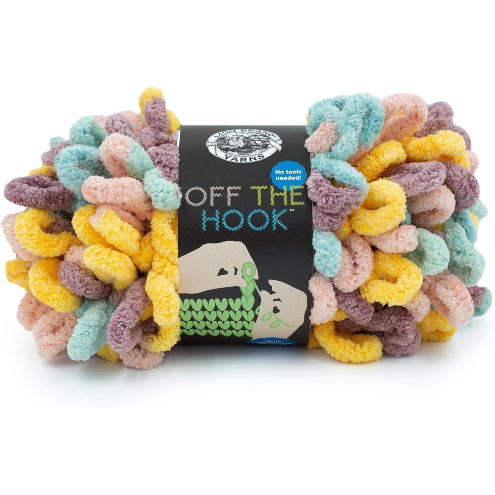 image:imageLion Brand Yarn Off the Hook Yarn Bulky NoNeedle Craft Yarn for Crocheting HandKnitting 3Pack Lemon DropJelly Beans