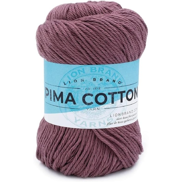 image:imageLion Brand Yarn Pima Cotton Yarn Patagonia 1 SkeinRose Taupe