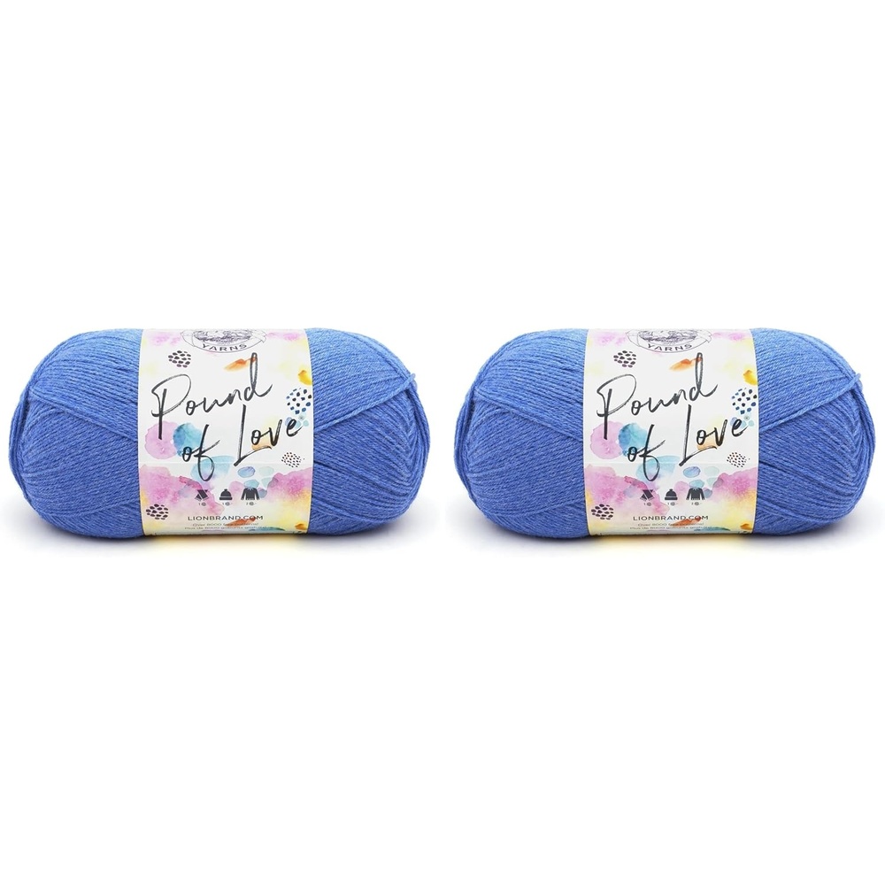 image:imageLion Brand Yarn Pound of Love Large Value Yarn for Knitting Crochet and Crafts Fern 1 PackAzul