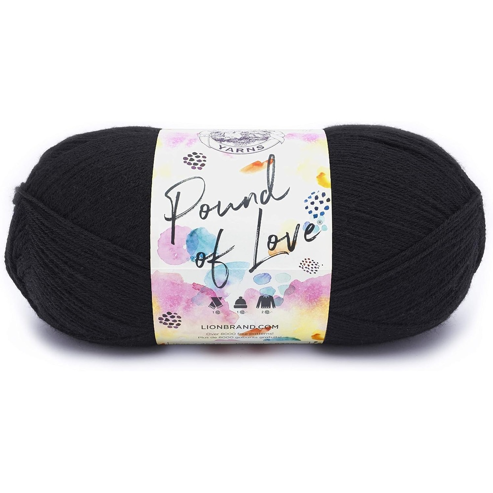 image:imageLion Brand Yarn Pound of Love Large Value Yarn for Knitting Crochet and Crafts Fern 1 PackBlack