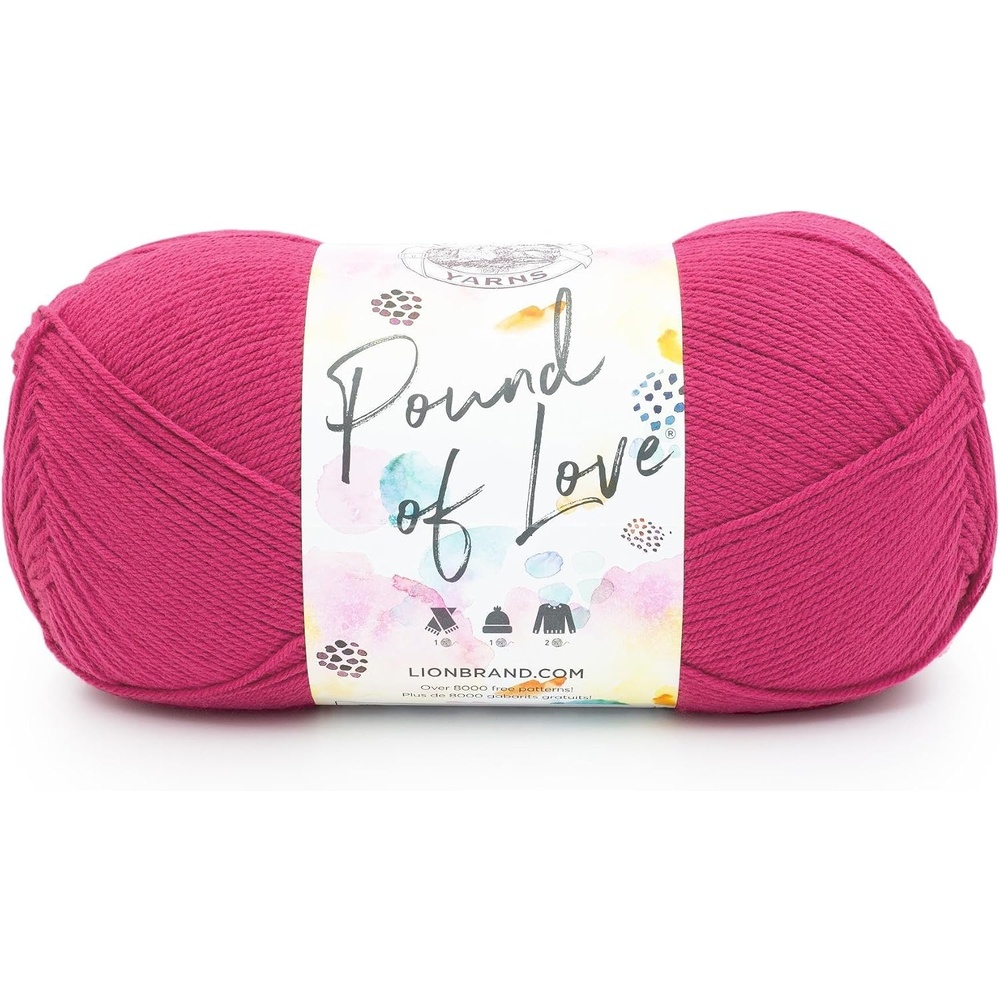 image:imageLion Brand Yarn Pound of Love Large Value Yarn for Knitting Crochet and Crafts Fern 1 PackCerise