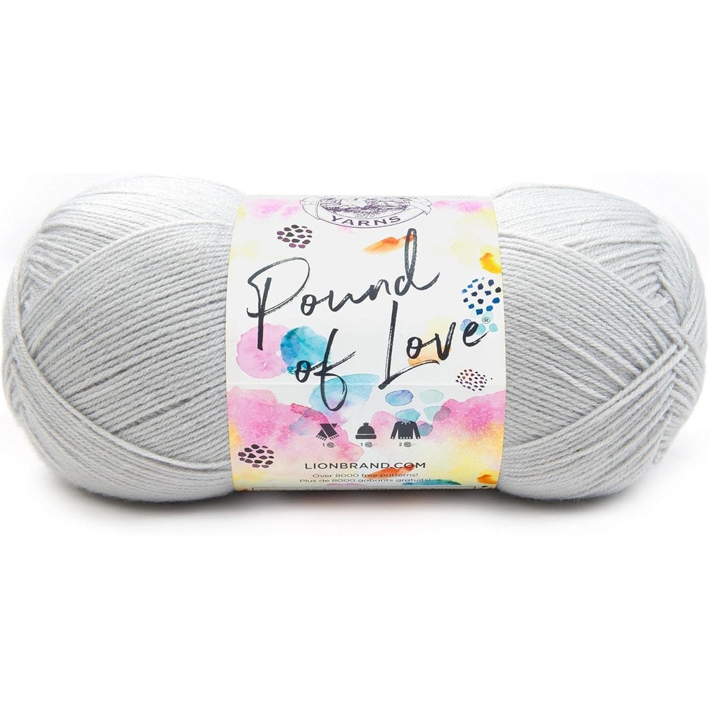 image:imageLion Brand Yarn Pound of Love Large Value Yarn for Knitting Crochet and Crafts Fern 1 PackElephant Grey