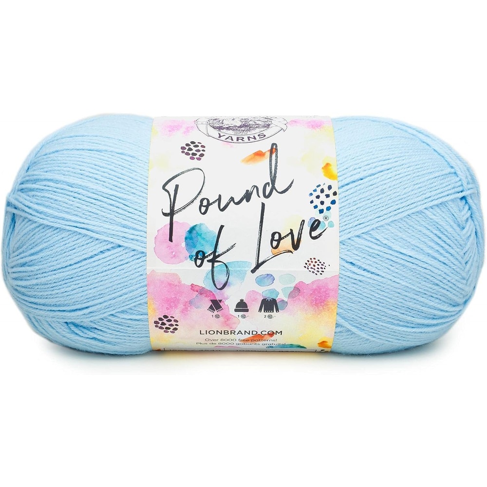 image:imageLion Brand Yarn Pound of Love Large Value Yarn for Knitting Crochet and Crafts Fern 1 PackPastel Blue