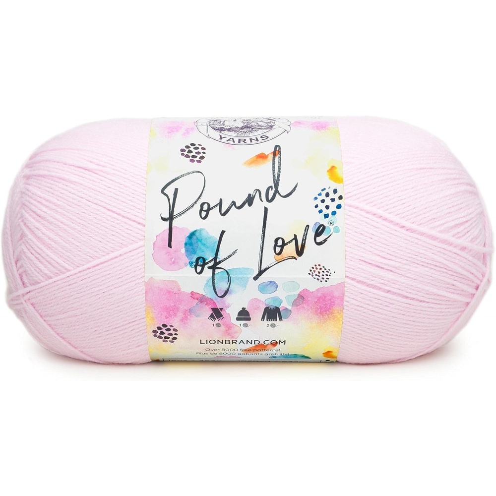 image:imageLion Brand Yarn Pound of Love Large Value Yarn for Knitting Crochet and Crafts Fern 1 PackPastel Pink