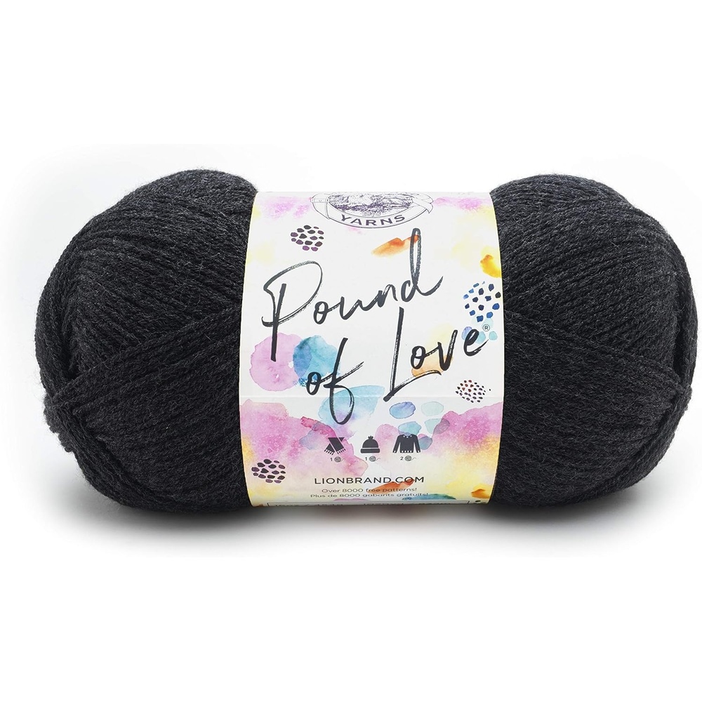 image:imageLion Brand Yarn Pound of Love Large Value Yarn for Knitting Crochet and Crafts Vanilla 1 PackCharcoal