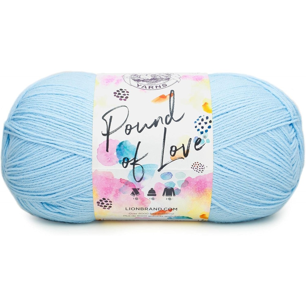 image:imageLion Brand Yarn Pound of Love Large Value Yarn for Knitting Crochet and Crafts Vanilla 1 PackPastel Blue