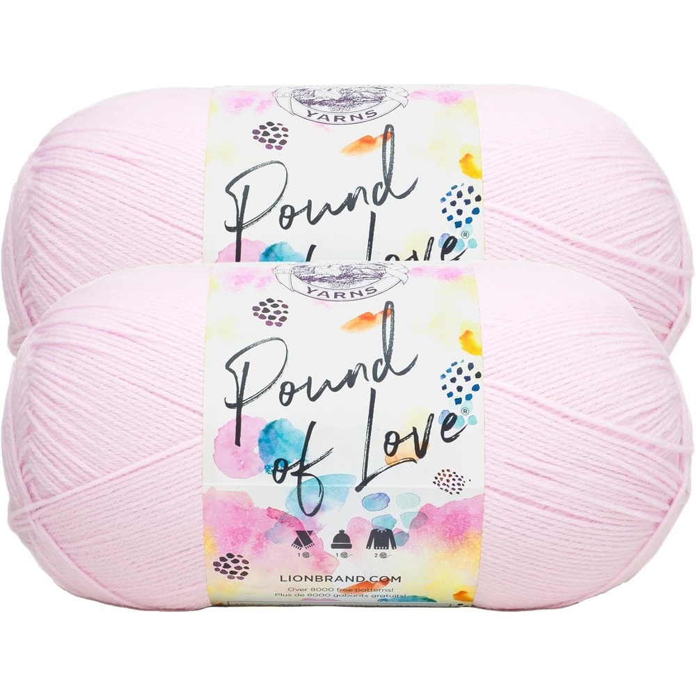 image:imageLion Brand Yarn Pound of Love Large Value Yarn for Knitting Crochet and Crafts Vanilla 1 PackPink