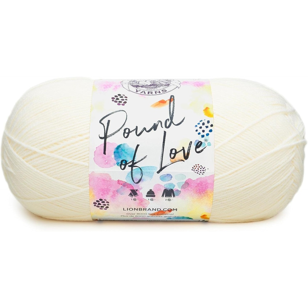 image:imageLion Brand Yarn Pound of Love Value Yarn Large Yarn for Knitting and Crochet Cerise 1 PackAntique White