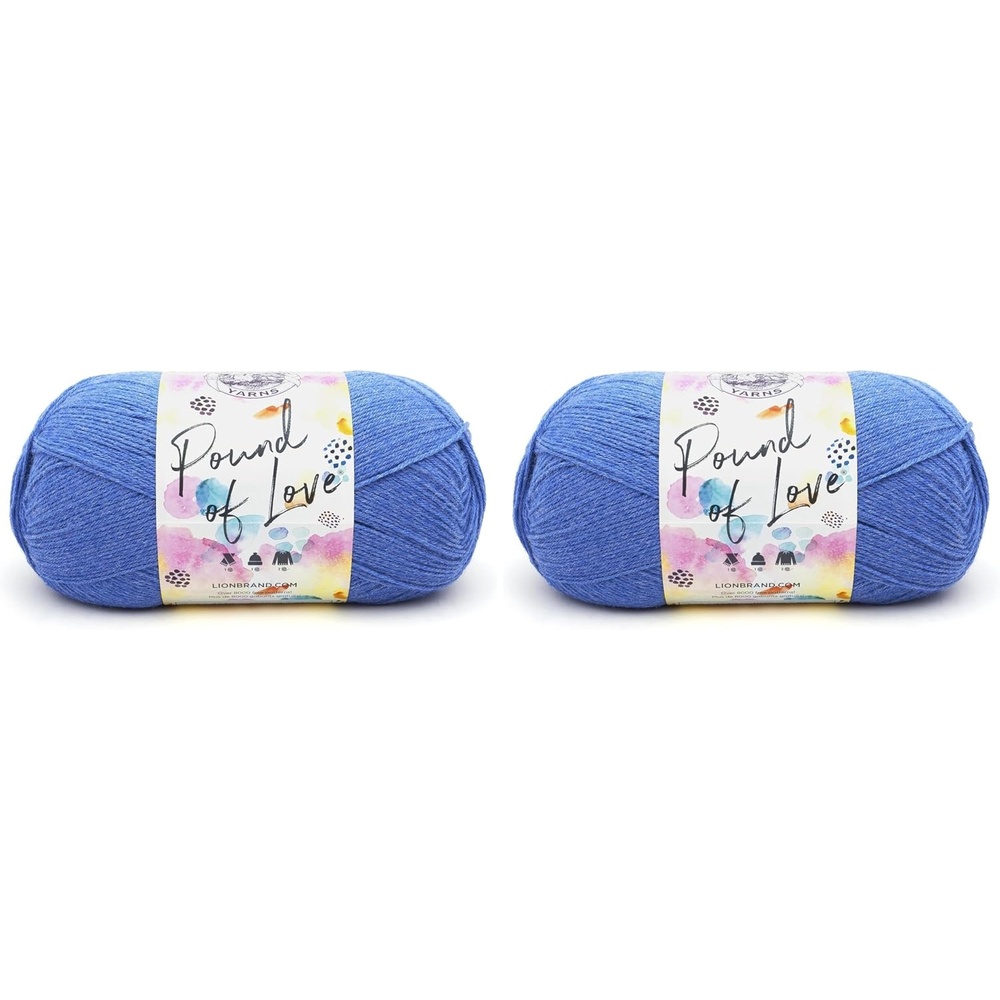 image:imageLion Brand Yarn Pound of Love Value Yarn Large Yarn for Knitting and Crochet Cerise 1 PackAzul