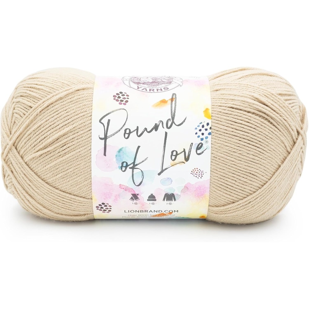 image:imageLion Brand Yarn Pound of Love Value Yarn Large Yarn for Knitting and Crochet Cerise 1 PackSugar Cookie