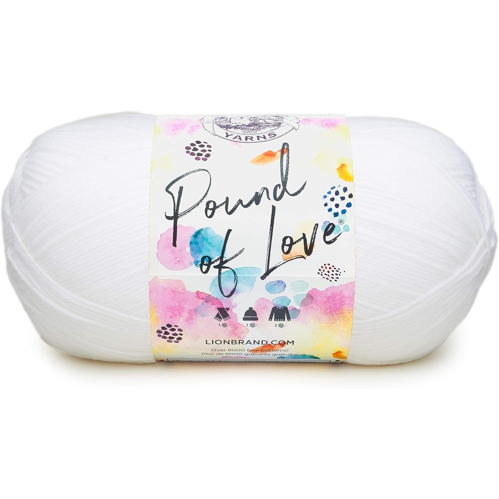 image:imageLion Brand Yarn Pound of Love Value Yarn Large Yarn for Knitting and Crochet Cerise 1 PackWhite