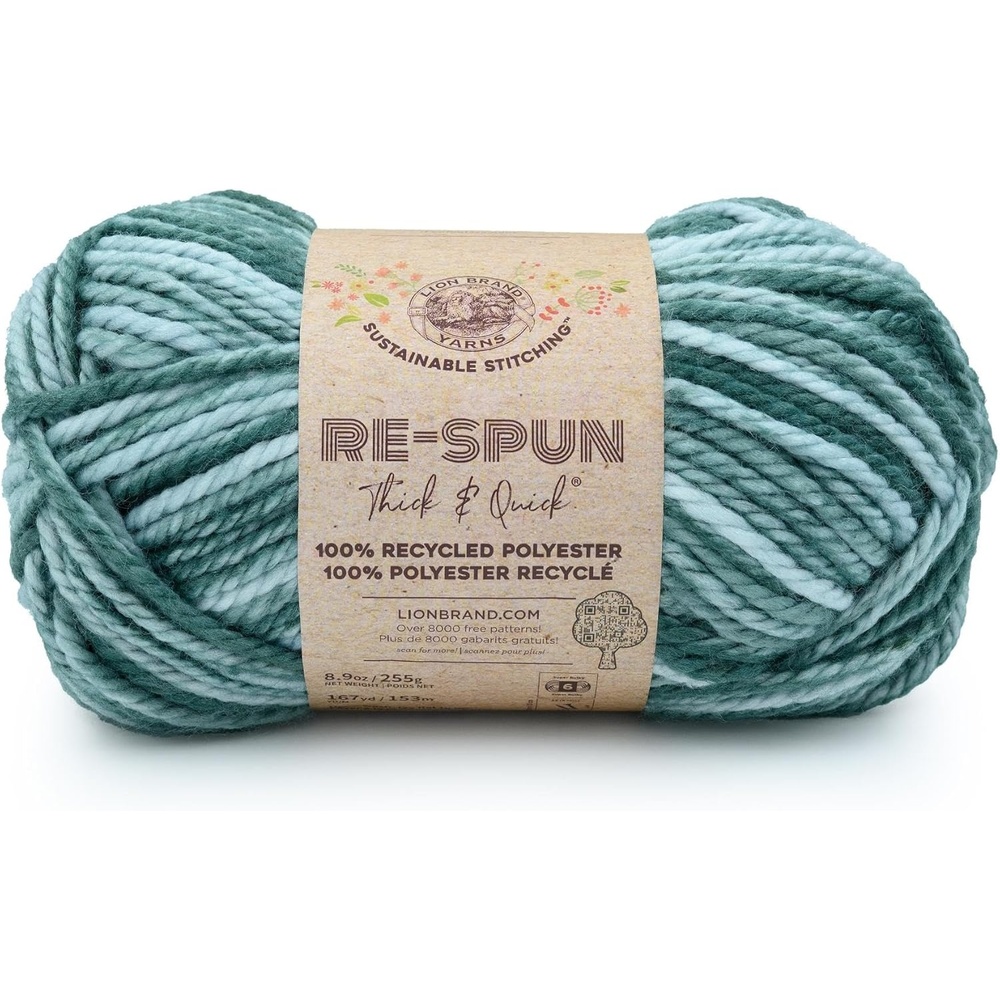 image:imageLion Brand Yarn ReSpun Thick amp Quick Super Bulky Yarn for Knitting Crochet and Crafts Wisteria 1 Pack Soft Fiber for Chunky Blankets Bulky Throws and Cozy SweatersMint Julep
