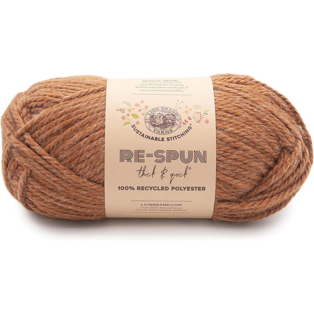 image:imageLion Brand Yarn ReSpun Thick amp Quick Super Bulky Yarn for Knitting Crochet and Crafts Wisteria 1 Pack Soft Fiber for Chunky Blankets Bulky Throws and Cozy SweatersCider