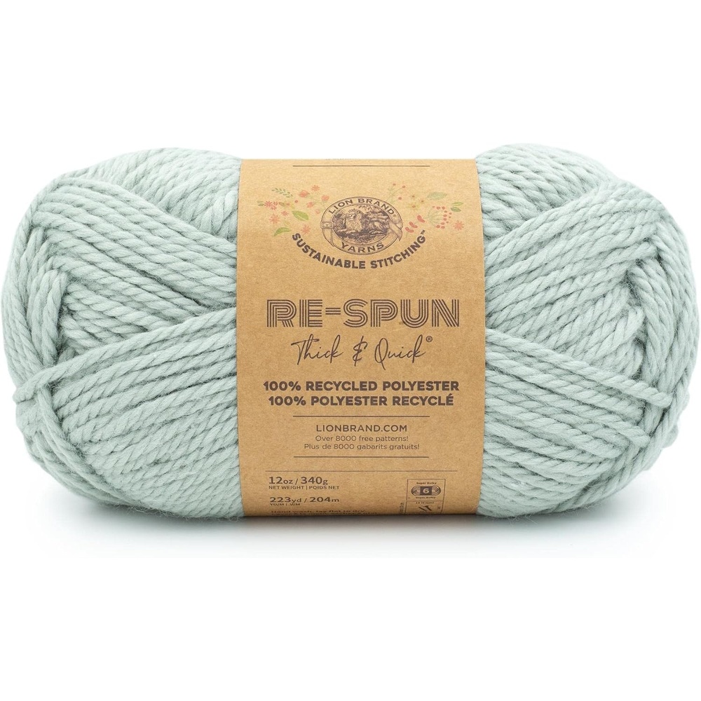 image:imageLion Brand Yarn ReSpun Thick amp Quick Super Bulky Yarn for Knitting Crochet and Crafts Wisteria 1 Pack Soft Fiber for Chunky Blankets Bulky Throws and Cozy SweatersFog