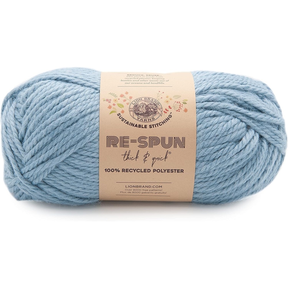 image:imageLion Brand Yarn ReSpun Thick amp Quick Super Bulky Yarn for Knitting Crochet and Crafts Wisteria 1 Pack Soft Fiber for Chunky Blankets Bulky Throws and Cozy SweatersFaded Denim