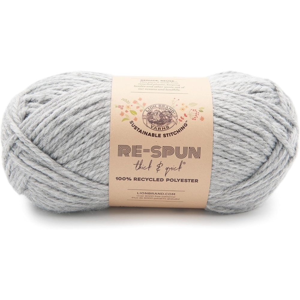image:imageLion Brand Yarn ReSpun Thick amp Quick Super Bulky Yarn for Knitting Crochet and Crafts Wisteria 1 Pack Soft Fiber for Chunky Blankets Bulky Throws and Cozy SweatersSilver