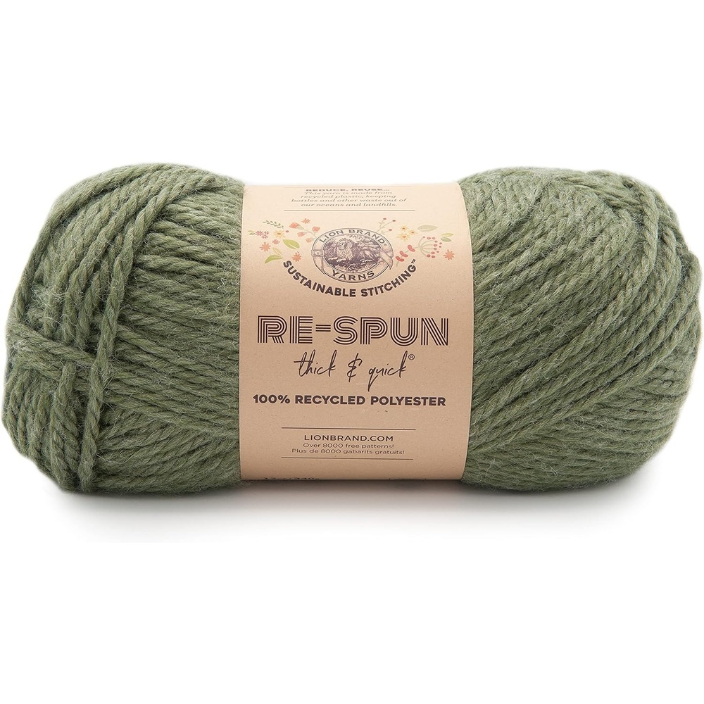 image:imageLion Brand Yarn ReSpun Thick amp Quick Super Bulky Yarn for Knitting Crochet and Crafts Wisteria 1 Pack Soft Fiber for Chunky Blankets Bulky Throws and Cozy SweatersEvergreen