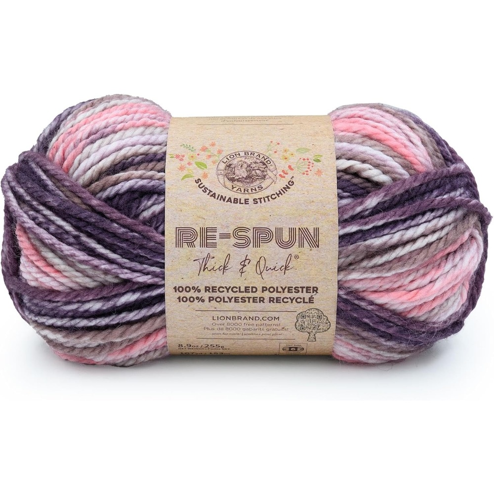 image:imageLion Brand Yarn ReSpun Thick amp Quick Super Bulky Yarn for Knitting Crochet and Crafts Wisteria 1 Pack Soft Fiber for Chunky Blankets Bulky Throws and Cozy SweatersMixed Berries