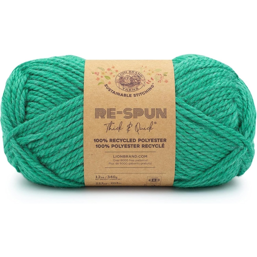 image:imageLion Brand Yarn ReSpun Thick amp Quick Super Bulky Yarn for Knitting Crochet and Crafts Wisteria 1 Pack Soft Fiber for Chunky Blankets Bulky Throws and Cozy SweatersJade