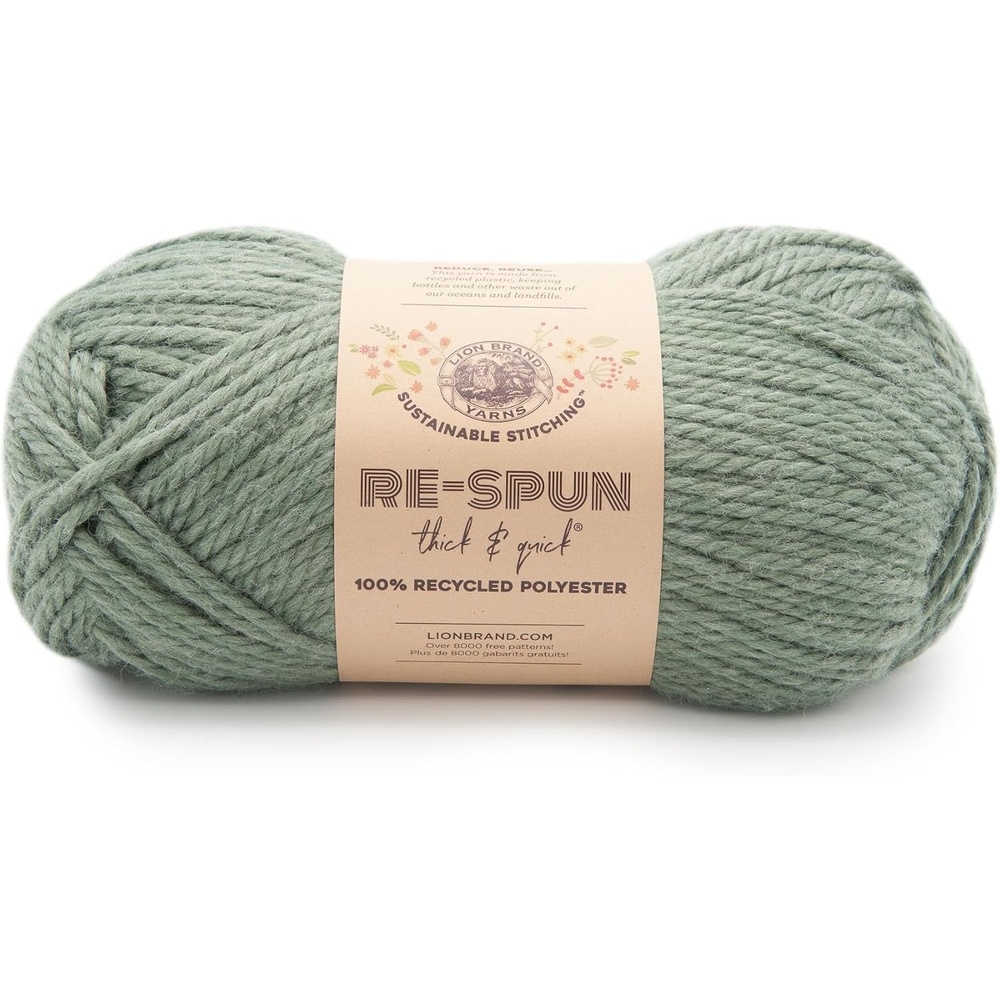 image:imageLion Brand Yarn ReSpun Thick amp Quick Super Bulky Yarn for Knitting Crochet and Crafts Wisteria 1 Pack Soft Fiber for Chunky Blankets Bulky Throws and Cozy SweatersSpruce