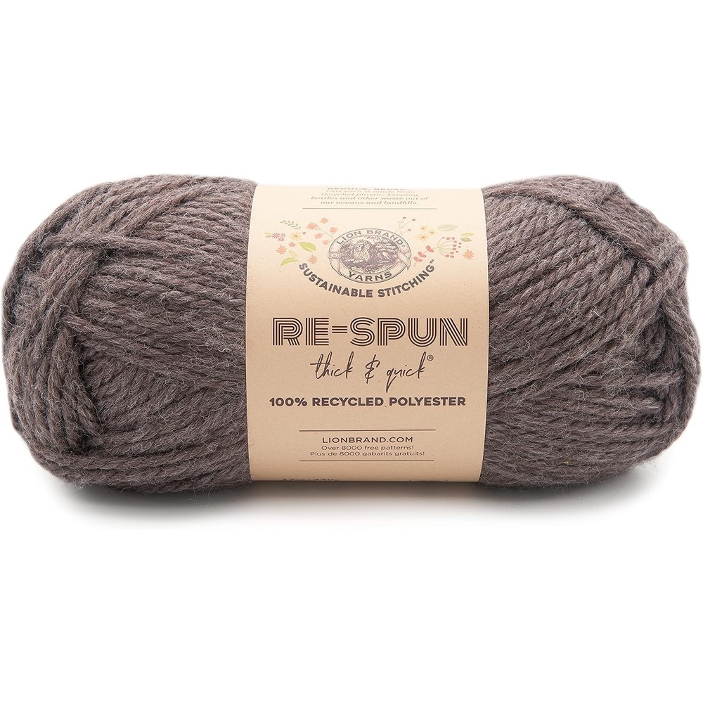image:imageLion Brand Yarn ReSpun Thick amp Quick Super Bulky Yarn for Knitting Crochet and Crafts Wisteria 1 Pack Soft Fiber for Chunky Blankets Bulky Throws and Cozy SweatersEspresso