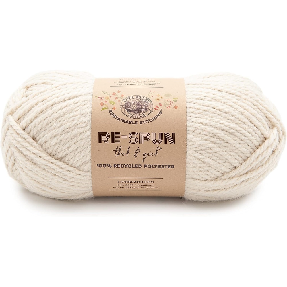 image:imageLion Brand Yarn ReSpun Thick amp Quick Super Bulky Yarn for Knitting Crochet and Crafts Wisteria 1 Pack Soft Fiber for Chunky Blankets Bulky Throws and Cozy SweatersWhipped Cream